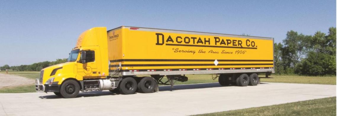 Yellow Dacotah Paper Co. truck